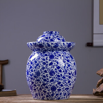 An junsheng jingdezhen ceramic pickle jar large sealed storage jar salted chicken and duck egg pickle jar pickle jar wax 10 bunches of seed lotus 25 pounds free clip