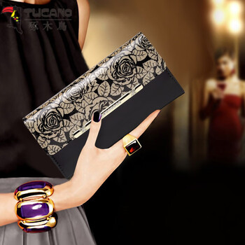 Woodpecker (tucano) fashionable and elegant bright leather long wallet for women, versatile 2025 new style leather inside and outside, multi-slot banknote holder for mobile phone, golden rose - genuine leather inside and outside, high-end gift box packaging