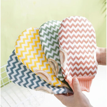 Mi shuo bath towel, double-sided back rub artifact for bathing, powerful mud rub without pain, household coarse grit men's and women's gloves, 1 random (wavy pattern bath towel)