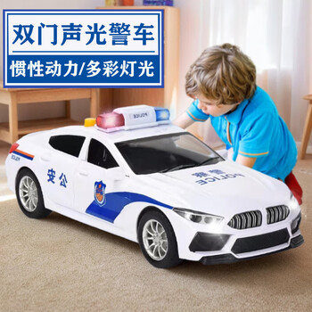 Aibilu children's simulation toy car police car large can open the door police car fire truck boy car birthday gift