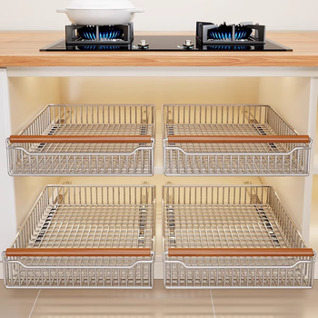 Aomingyuan kitchen pull-out storage rack under the sink storage rack pull-out dish storage rack multi-functional cabinet layered rack small size