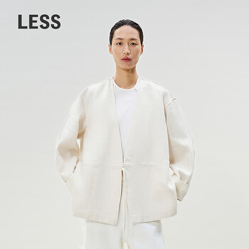 Less spring collarless jacket for women new chinese style wrap eco-friendly linen lace-up loose top 2p2613060 110 meters white m