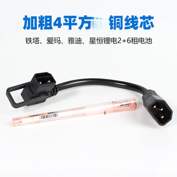 Xmsj electric vehicle charger conversion connector phylion emma battery car lithium battery charging interface tower power replacement plug tower 4 square conversion cable total length about 22 cm