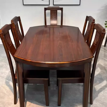 Dongchao new chinese style ebony wood dining table and chairs complete set of household modern retractable folding dining table solid wood dining table furniture ebony wood one table and six chairs default 306 chairs 1.35 meters