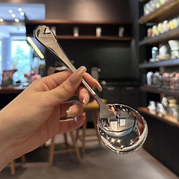 304/316l stainless steel spoon household korean simple spoon dinner spoon adult soup spoon large spoon 304 jingle round spoon 1 pack
