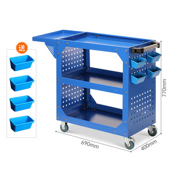 Ji litian heavy tool cart auto repair hardware tool box storage three-layer thickened universal wheel workshop mold turnover small c7 flat tool cart