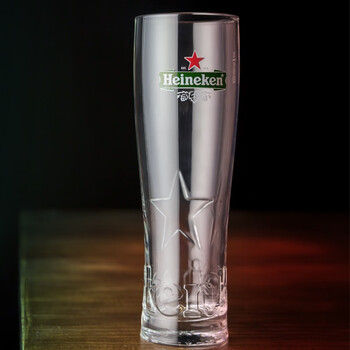 Shantou lincun original heineken transparent glass beer mug with star engraving 500ml and 250ml imported star engraving 500ml without words on the back 0 pieces