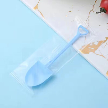 Fancychic ice cream spoon disposable cake dessert ice cream spoon pudding plastic spatula yogurt spoon individually packaged grab blue spatula 500 pieces simple package one piece