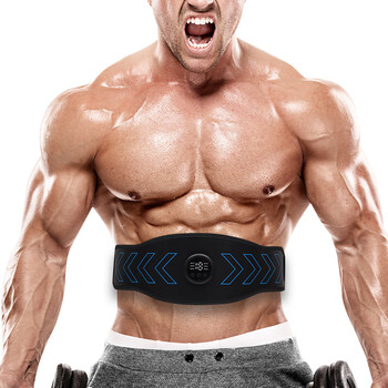 Menuoqi factory sells new smart abdominal belt for home use, lazy abdominal belt, men's and women's abdominal muscle training device ems waist blue - 18-speed belt charging model