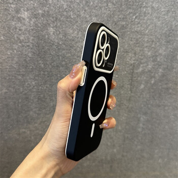 Yasi love skin-sensitive magnetic suction large window suitable for apple 14 mobile phone case iphone14promax liquid two-in-one 13pro all-inclusive 12 silicone black iphone 14 pro max