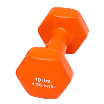 Cando 1005591 vinyl coated dumbbells, 10 lbs., orange