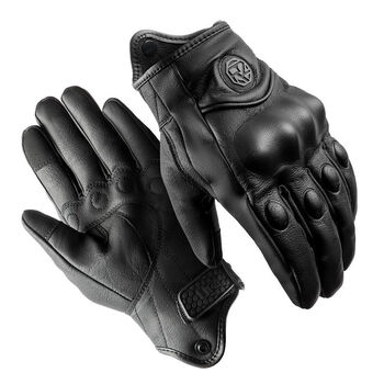 Orz motorcycle riding gloves for men and women all seasons motorcycle genuine leather lightweight breathable perforated cycling and motorcycle touch screen gloves black (non-porous) xl