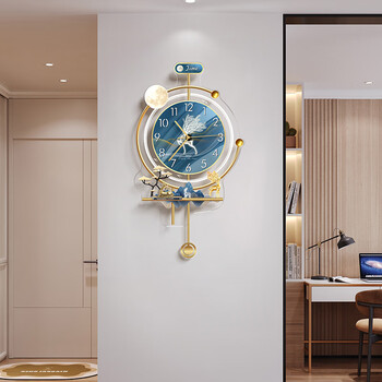 Mercada 2024 new style clock wall clock living room light luxury high-end home restaurant creative clock wall lamp wall hanging large size 36x63cm