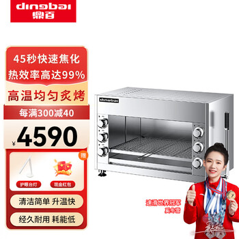 Dingbai commercial noodle stove barbecue electric heating electric oven restaurant hotel steak machine grilled fish barbecue stove oven liquefied gas gas steak stove (6 short burners)