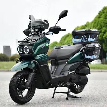 Jilang's new tank 150 air-cooled pedal fuel motorcycle, complete vehicle for men and women, adult mountain off-road fuel, can be licensed, green, top with three boxes + jinlang machine + cbs brake + audio