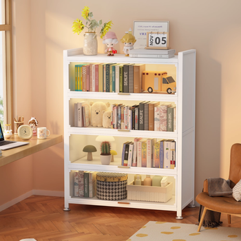 Moxiao steel bookcase display cabinet storage cabinet floor-standing bookshelf integrated wall multi-layer with door five layers 100*32*144