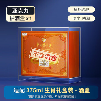 Yunhe meilongmao 375 zodiac gift box anti-leak all-in-one transparent acrylic display box ornaments storage dust cover suitable for zodiac 375 gift box