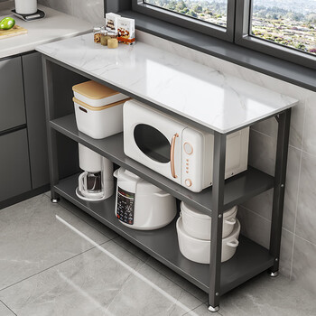 Yupin sideboard kitchen rack floor-standing tableware wine cabinet furniture storage cabinet multi-function zw238 three layers 100 gray