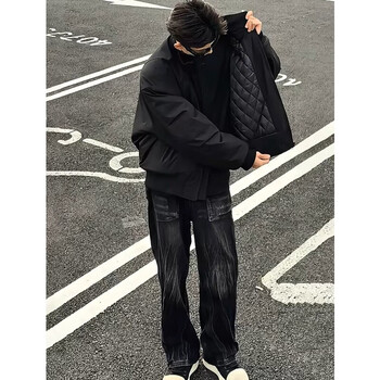 Zhiwei thickened cotton jacket for boys spring, autumn and winter new style zipper waterproof trendy brand cotton coat cotton jacket warm shirt xz1213-m2527 black (cotton thickening) xl recommended 110-130 pounds