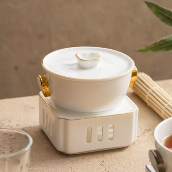 Amwell candle heating tableware soup cup one-serve fish maw stew cup five-star hotel club creative insulated bird's nest bowl 4.75-inch billy cup - phnom penh