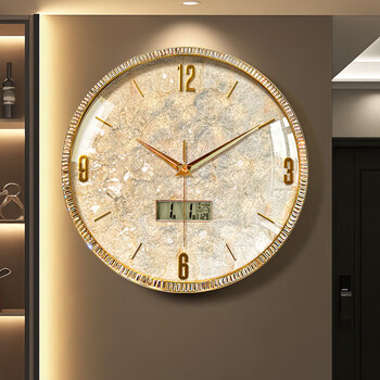 Zunell wall clock living room 2026 new home high-end light luxury high-end wall watch modern simple creative clock watch wall hanging radio wave movement medium size