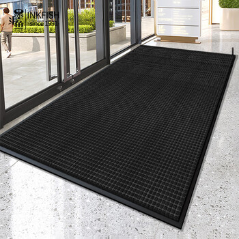 Cuttlefish entrance door floor mat villa high-end heavy industry carpet foot pad outdoor carpet crystal diamond square 80*120 black