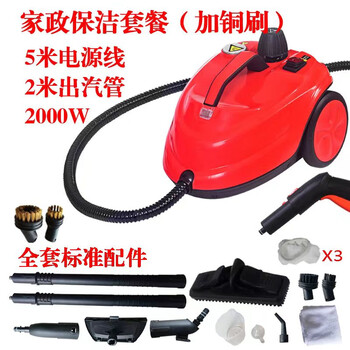 Shixishuo high temperature and high pressure steam cleaner, household sterilization and disinfection machine, car film removal, formaldehyde fumigation and oil fume cleaning machine, housekeeping cleaning red (new style) + copper brush