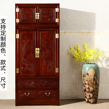 Zhishangziran camphor wood wardrobe top cabinet camphor wood solid wood top cabinet storage cabinet collection wardrobe insect-proof and moth-proof carved pattern