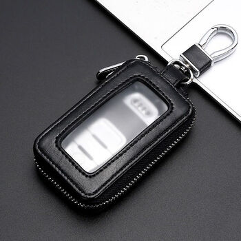 Jiemo key bag men's business car universal women's home waist hanging simple large capacity transparent key bag z1 business black single layer