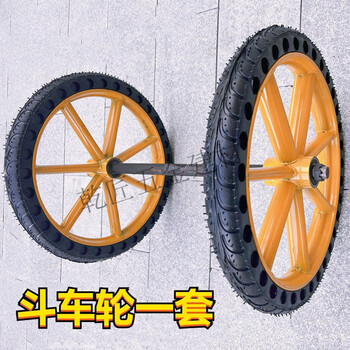 Pupan dump truck labor two-wheel hand push truck construction trolley construction household garbage hauling ash bucket truck tire wear-resistant solid wheel + solid shaft (80cm)