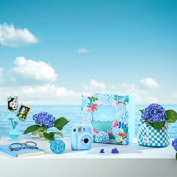 Instax fuji instax instant instant camera mini12 exquisite gift box island hydrangea containing 10 pieces of fafa lace photo paper