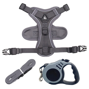 Oimg maine coon cat traction rope to prevent break-away and go out special cat rope vest type chest and back cat sliding artifact automatic retracting light gray rope length 1.5+5 meters m chest 34-40cm neck 24-34cm approx.