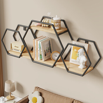 All without punching, wall shelves, wall hanging decorative partitions, living room ornaments, storage shelves, wall bookshelf, storage shelves, black