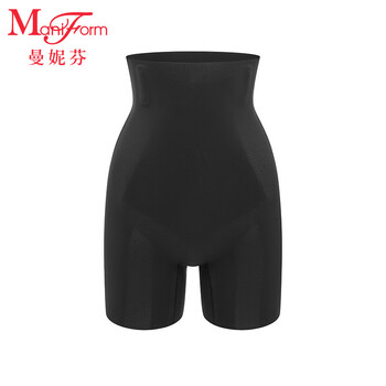 Maniform comfortable high waisted waist shaping tummy control three-point pants women's antibacterial inseam bottoms 20510202 020 black l (78)