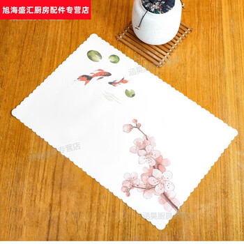 Pick up cat placemat paper disposable placemat japanese style dining table pad paper thickened absorbent daily food shop plate placemat paper flower raft 100 pieces