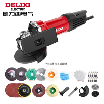 Delixi electric angle grinder cutting machine household high-power 1100w hand grinder polisher grinder grinder power tool slotted angle grinder luxury 30-piece set