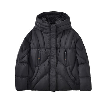 Paul peter counter same style women's fashionable and warm daily versatile hooded down jacket scdd76430 black xl (170) 120-130 catties