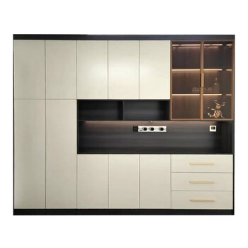 Wen yijia custom-made integrated cabinets with simple modern style blister molded door kitchen integrated kitchen cabinets quartz stone countertops pet+quartz stone+ecological board 1 meter
