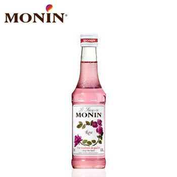 Monin imported from malaysia rose flavored syrup glass bottle 250ml coffee mixing companion