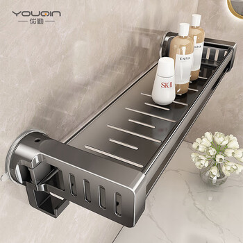 Added suction cup storage rack kitchen storage rack bathroom rack invisible punch-free wall hanging wall storage