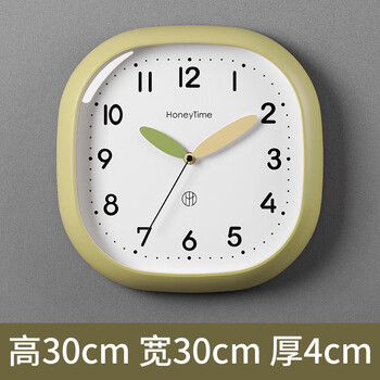 Qutong modern simple wall clock 2026 new home living room bedroom silent wall clock free punch-free art clock green