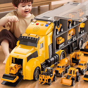 Snaen children's toy car for boys 3-6 years old alloy engineering container truck car story machine children's new year gift