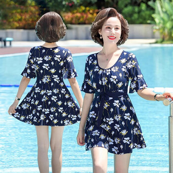 Yu zhaolin's mother's swimsuit women's belly-covering slimming conservative split middle-aged and elderly hot spring summer plus size swimsuit