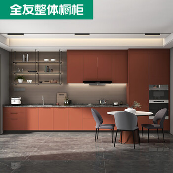 Ji litian custom-made whole-house kitchen cabinets custom open straight-line quartz stone countertops stove cabinets custom-made 7m cabinets 3m base cabinets + 3m countertops + 1m wall cabinets