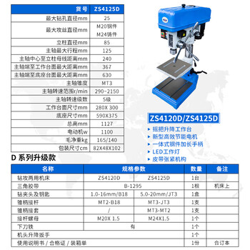 Wen yijia drill and attack dual-purpose machine tool industrial drilling machine bench drill 380v drilling machine tapping machine tapping machine zs4120 zs4125d/380v/1100w upgraded belt worker