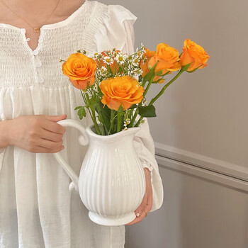 Fanye's ceramic vase, high-end decoration, living room dining table, dry flowers, french nordic ins style decorative milk bottle vase