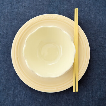 Mocha color tableware set for two people 2024 new bowls and plates for home light luxury high-end tableware set for two people for housewarming goose down yellow-for one person goose down yellow-for one person