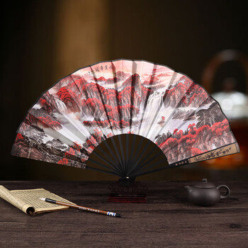 Tatanice fan folding fan high quality head green bamboo chinese style classical handmade fan men's fan bamboo fan business gift silk fan