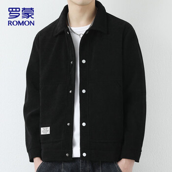 Romon jacket men's autumn and winter jacket men's casual business youth jacket work jacket men's black l