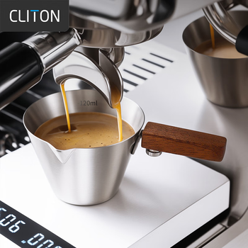 Cliton304 stainless steel coffee extraction cup with scale small milk cup ounce cup espresso measuring cup 120ml